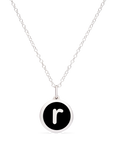 MINI INITIAL 'r' CHARM sterling silver with rhodium plate