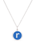 MINI INITIAL 'r' CHARM sterling silver with rhodium plate