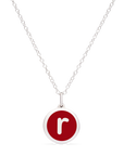 MINI INITIAL 'r' CHARM sterling silver with rhodium plate