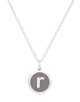 MINI INITIAL 'r' CHARM sterling silver with rhodium plate
