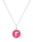MINI INITIAL 'r' CHARM sterling silver with rhodium plate