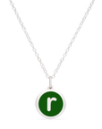 MINI INITIAL 'r' CHARM sterling silver with rhodium plate