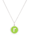 MINI INITIAL 'r' CHARM sterling silver with rhodium plate