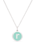 MINI INITIAL 'r' CHARM sterling silver with rhodium plate