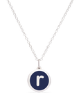 MINI INITIAL 'r' CHARM sterling silver with rhodium plate