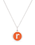 MINI INITIAL 'r' CHARM sterling silver with rhodium plate
