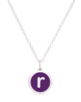 MINI INITIAL 'r' CHARM sterling silver with rhodium plate