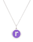 MINI INITIAL 'r' CHARM sterling silver with rhodium plate