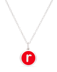 MINI INITIAL 'r' CHARM sterling silver with rhodium plate