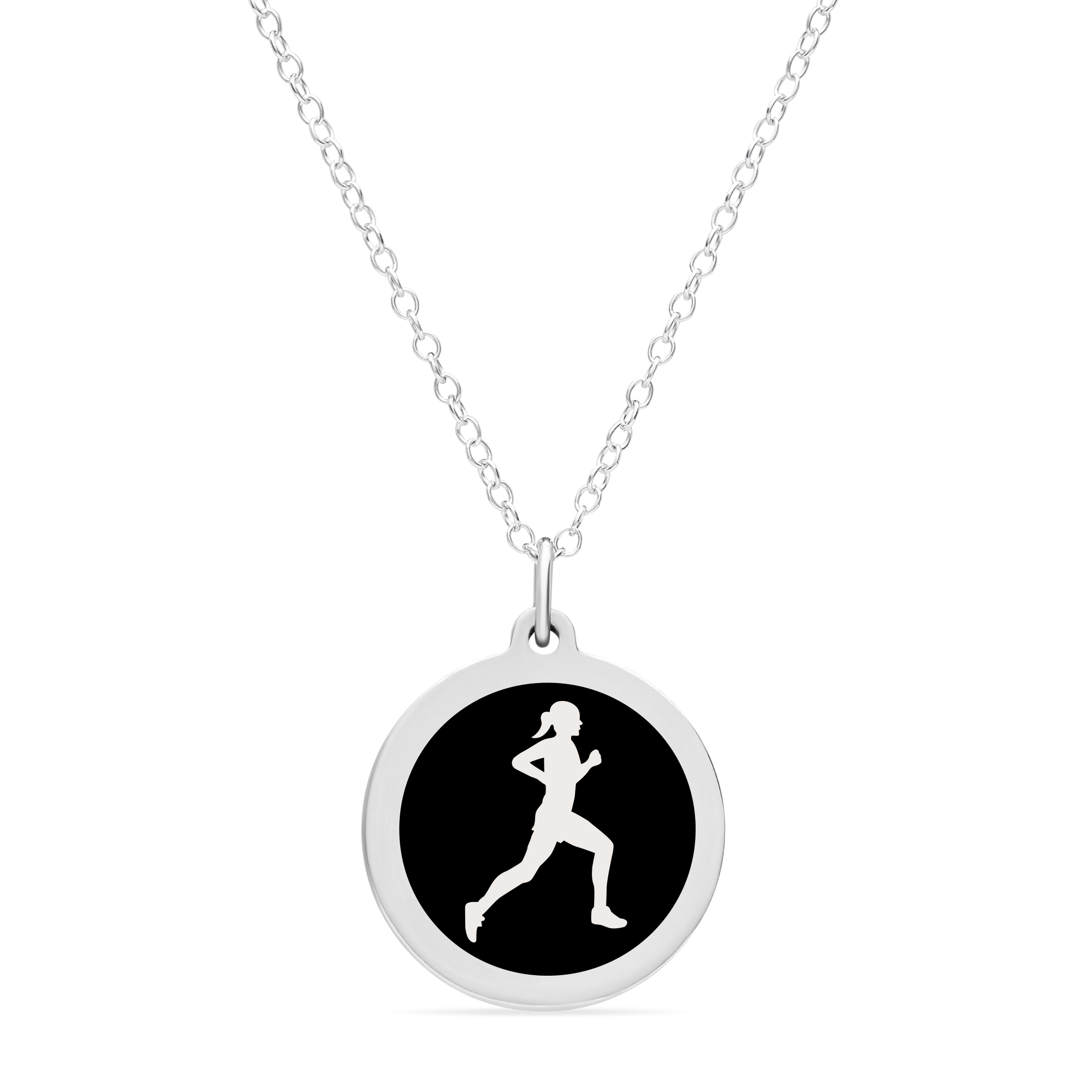 ORIGINAL RUNNER CHARM in sterling silver with rhodium plate