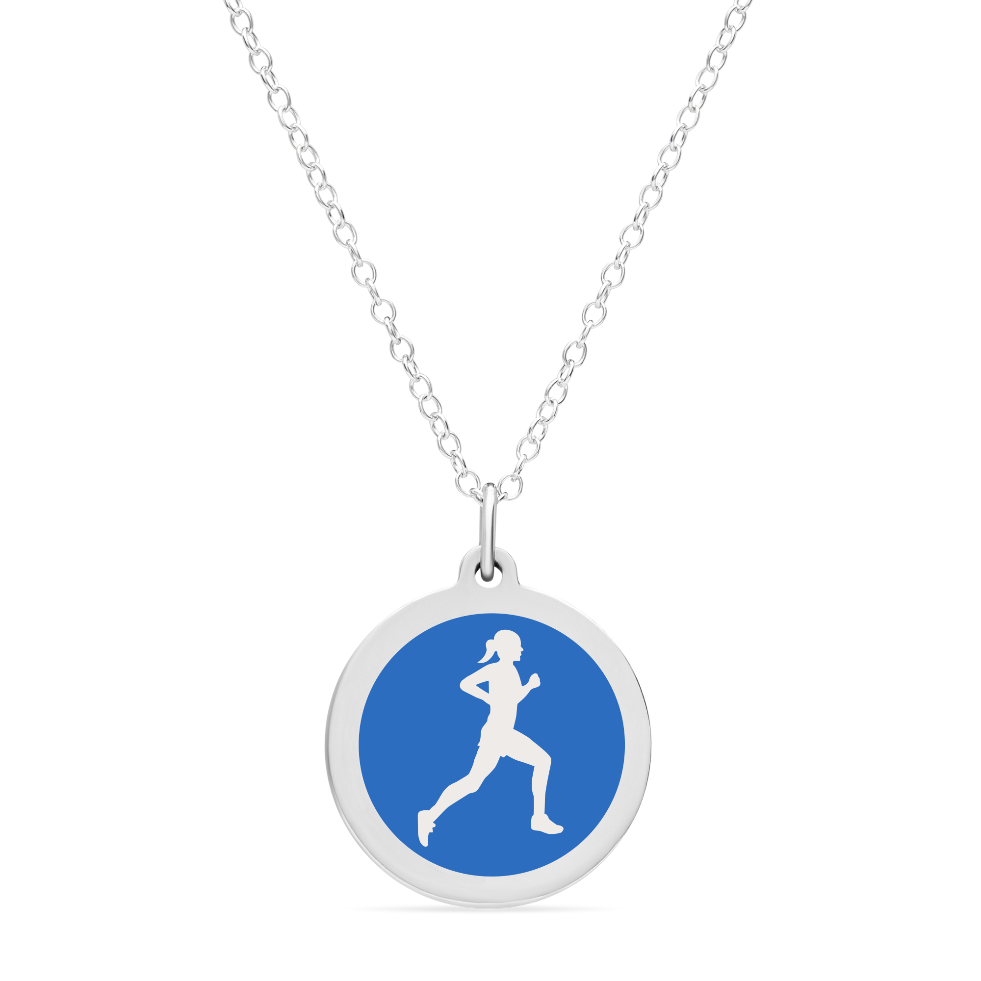 ORIGINAL RUNNER CHARM in sterling silver with rhodium plate