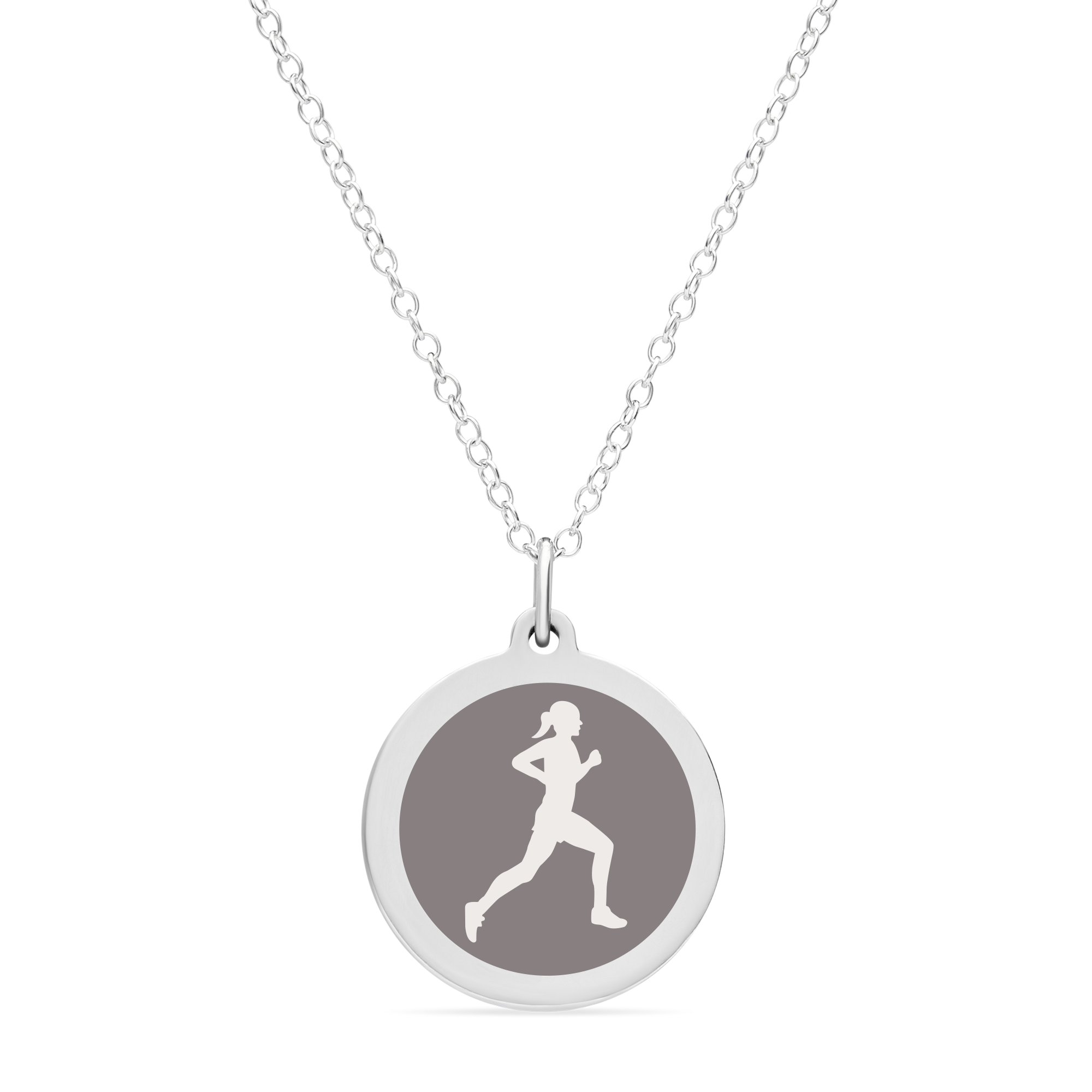 ORIGINAL RUNNER CHARM in sterling silver with rhodium plate