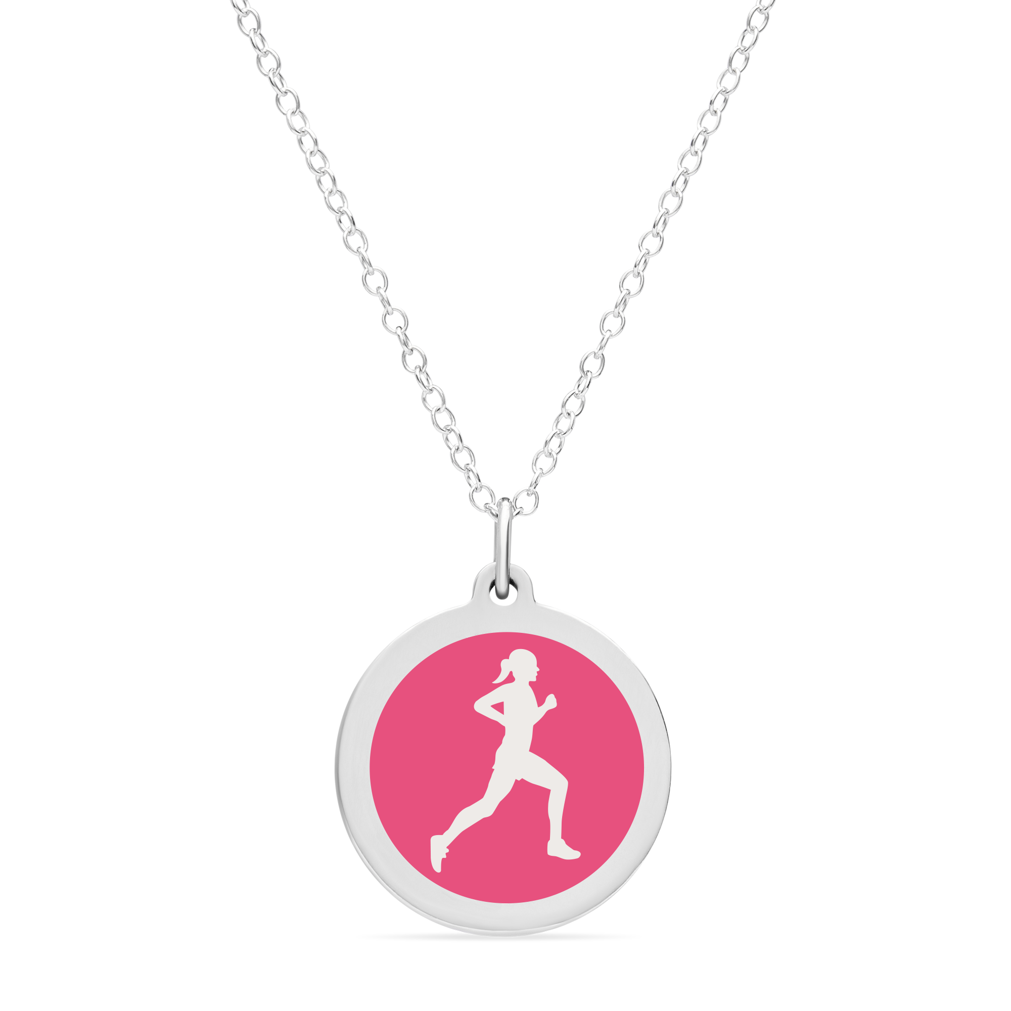 ORIGINAL RUNNER CHARM in sterling silver with rhodium plate