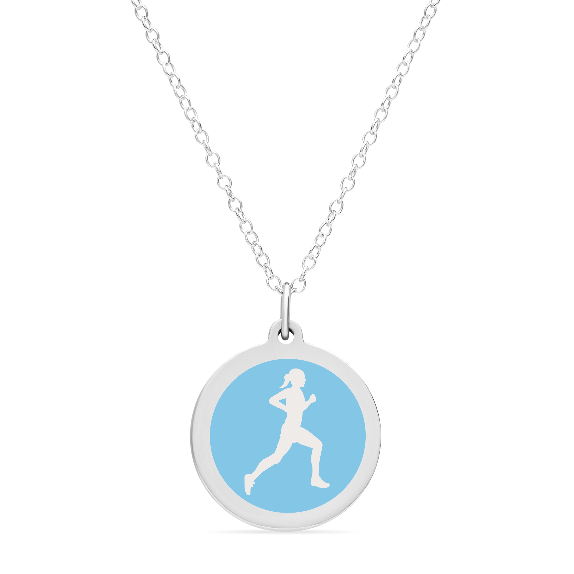 ORIGINAL RUNNER CHARM in sterling silver with rhodium plate