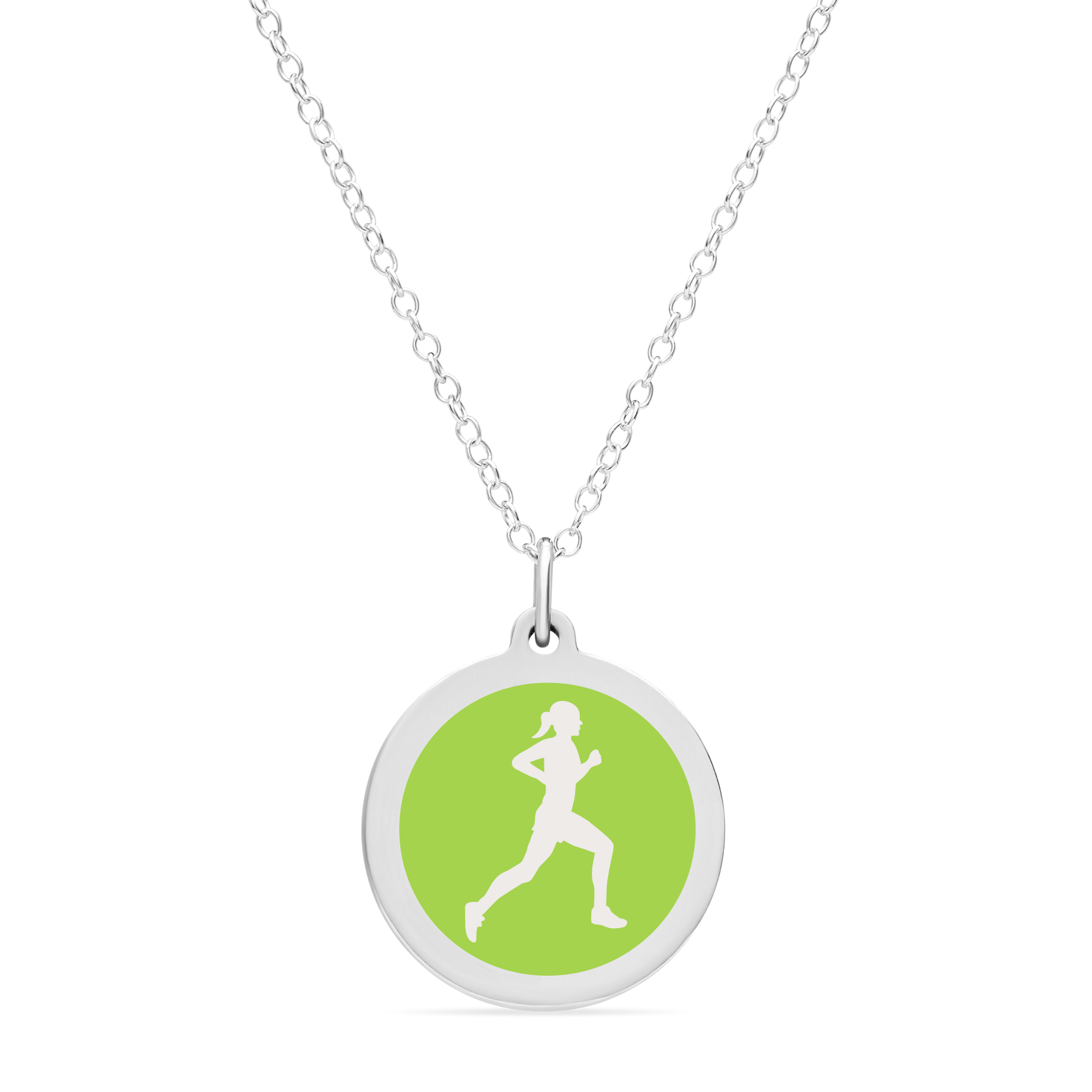 ORIGINAL RUNNER CHARM in sterling silver with rhodium plate