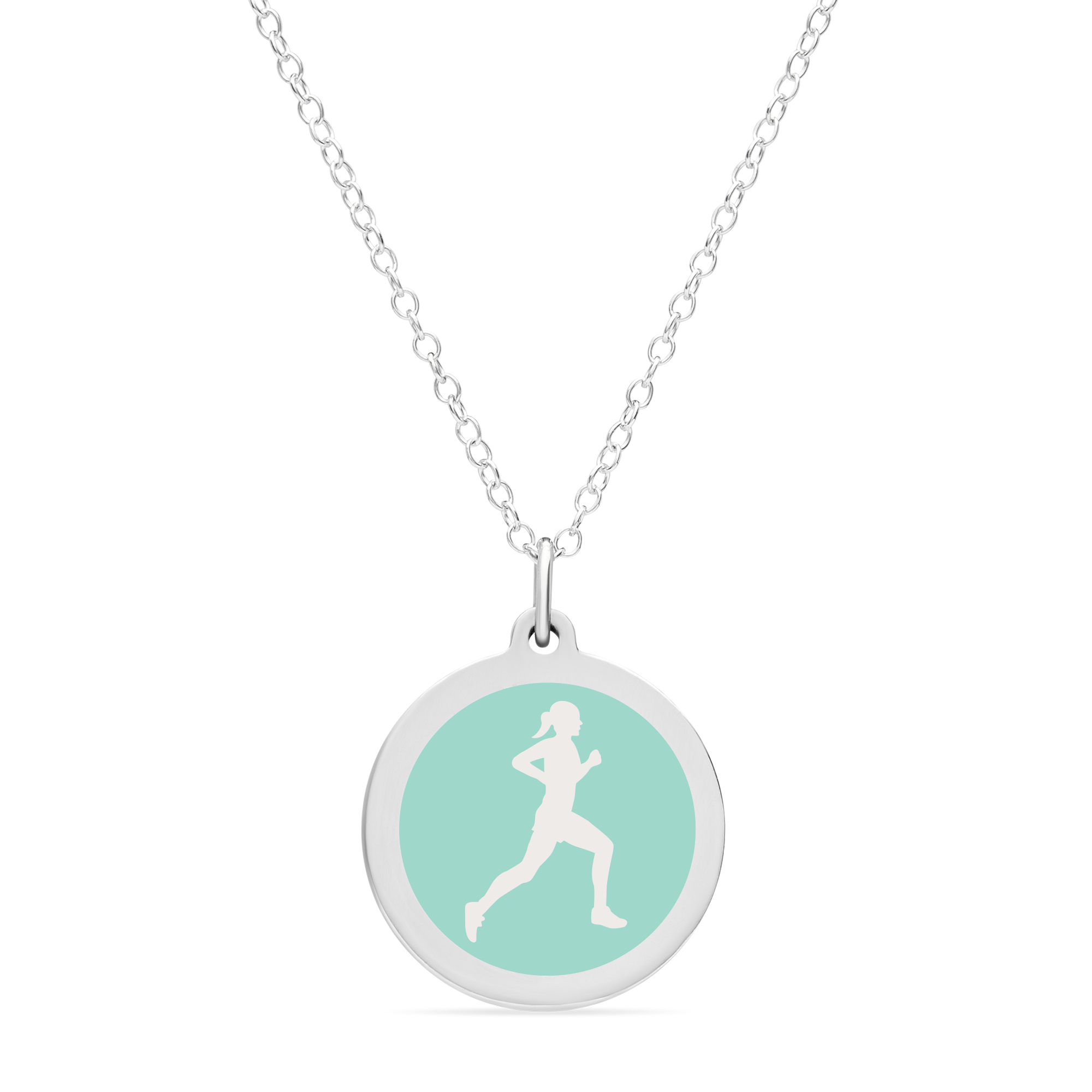 ORIGINAL RUNNER CHARM in sterling silver with rhodium plate