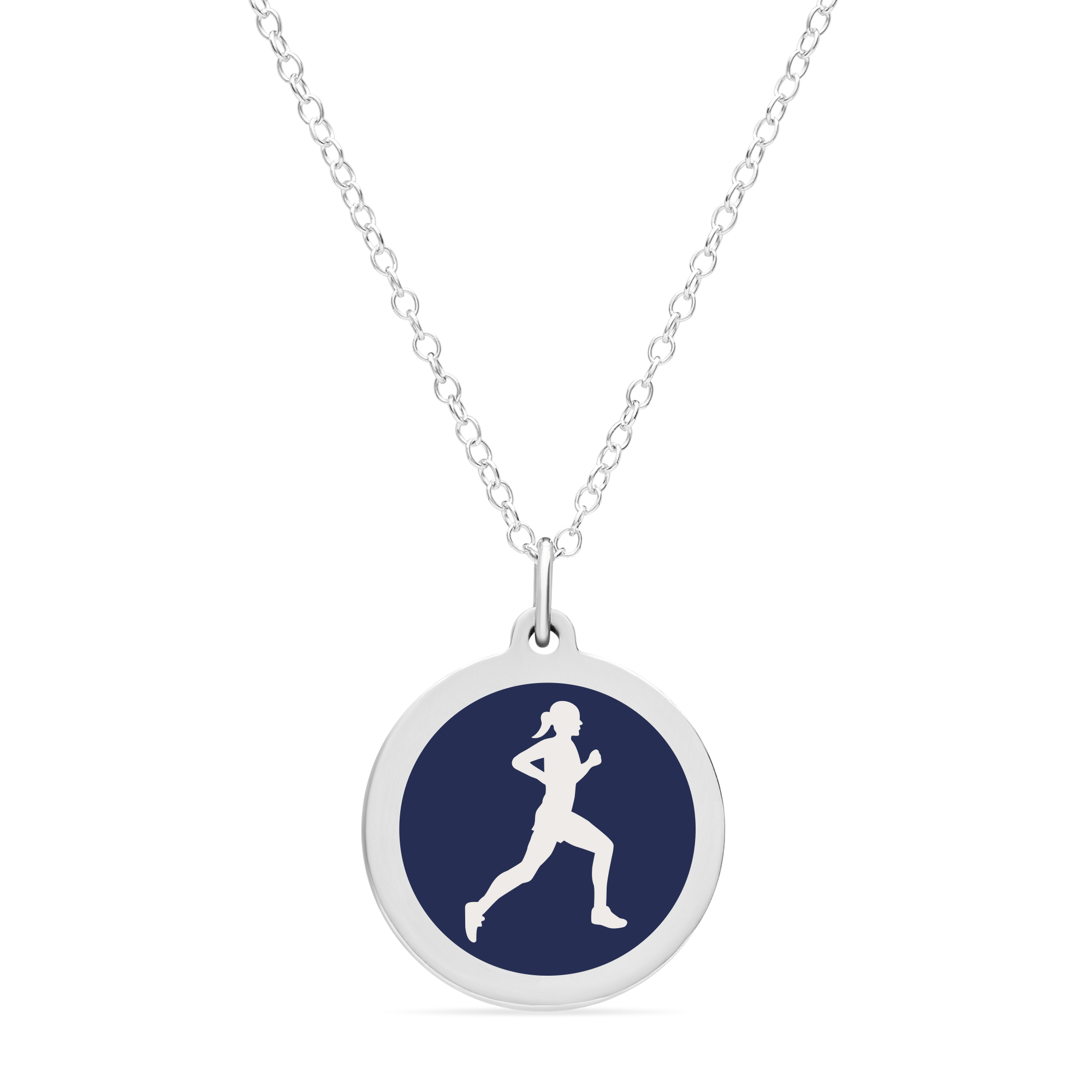 ORIGINAL RUNNER CHARM in sterling silver with rhodium plate