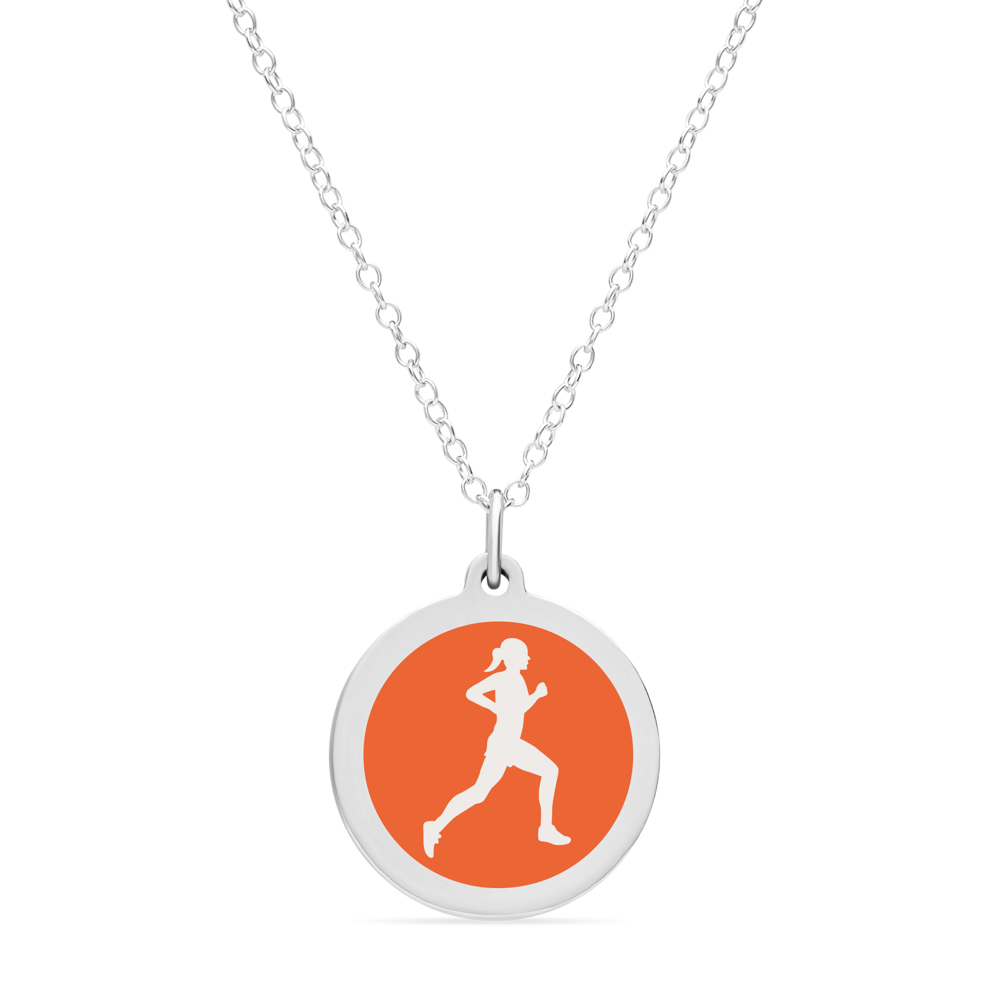 ORIGINAL RUNNER CHARM in sterling silver with rhodium plate