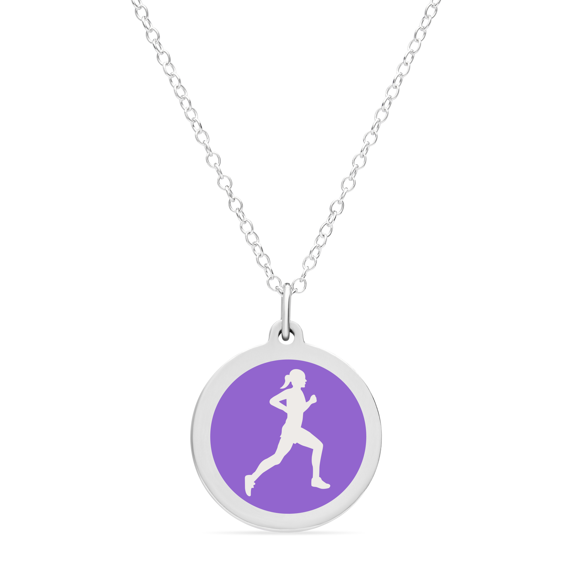 ORIGINAL RUNNER CHARM in sterling silver with rhodium plate