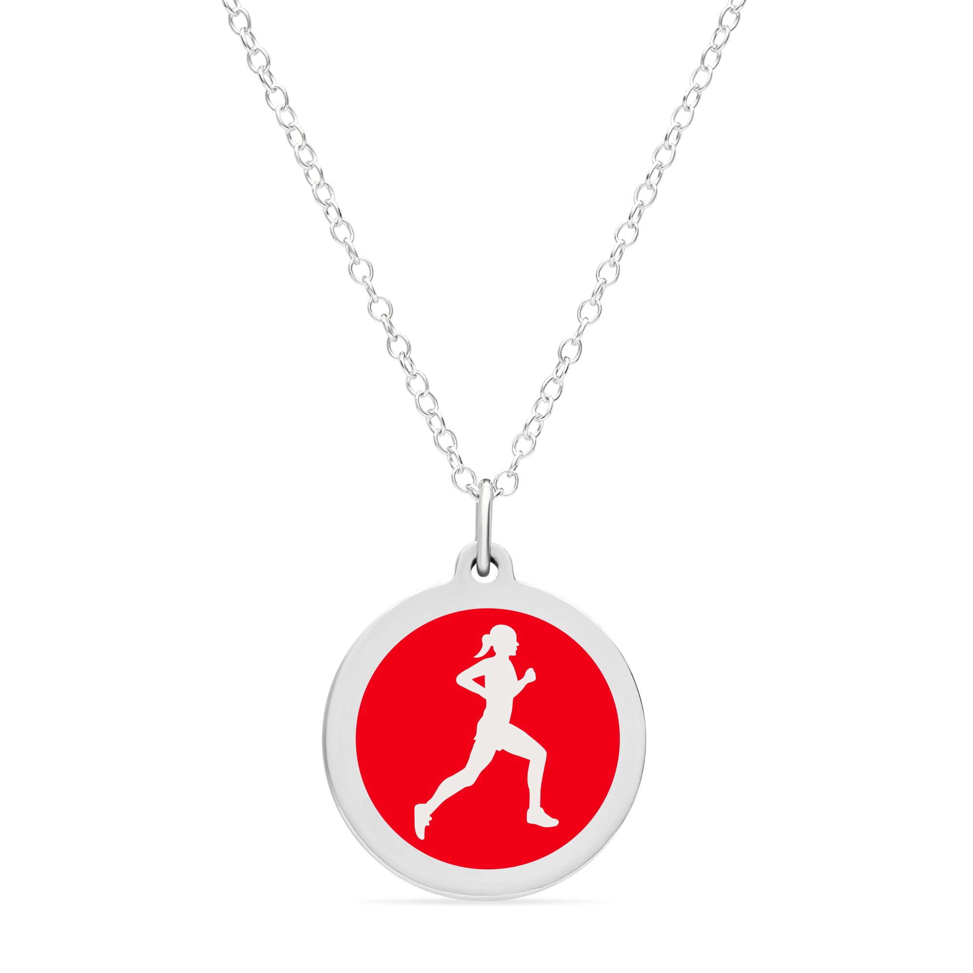 ORIGINAL RUNNER CHARM in sterling silver with rhodium plate