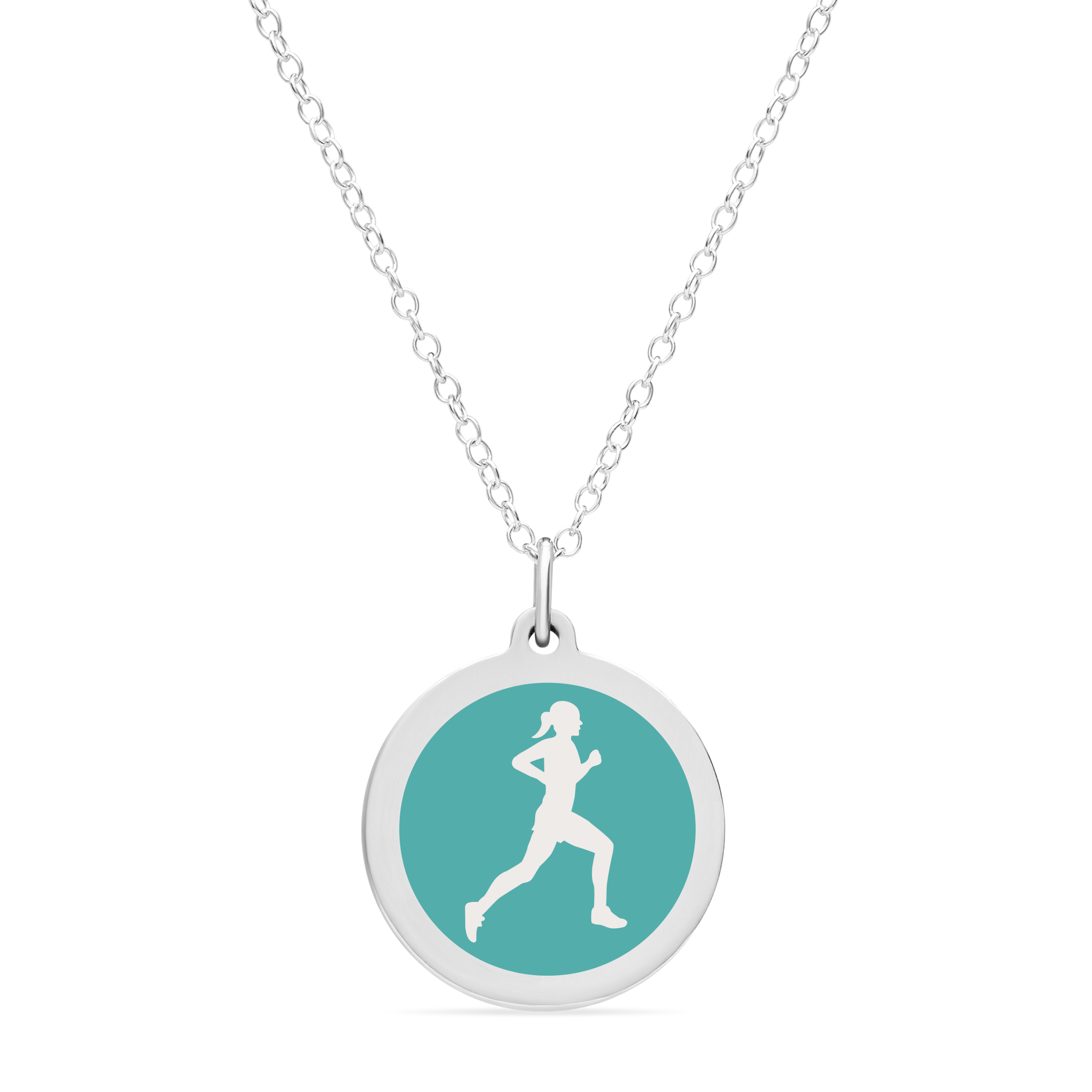 ORIGINAL RUNNER CHARM in sterling silver with rhodium plate