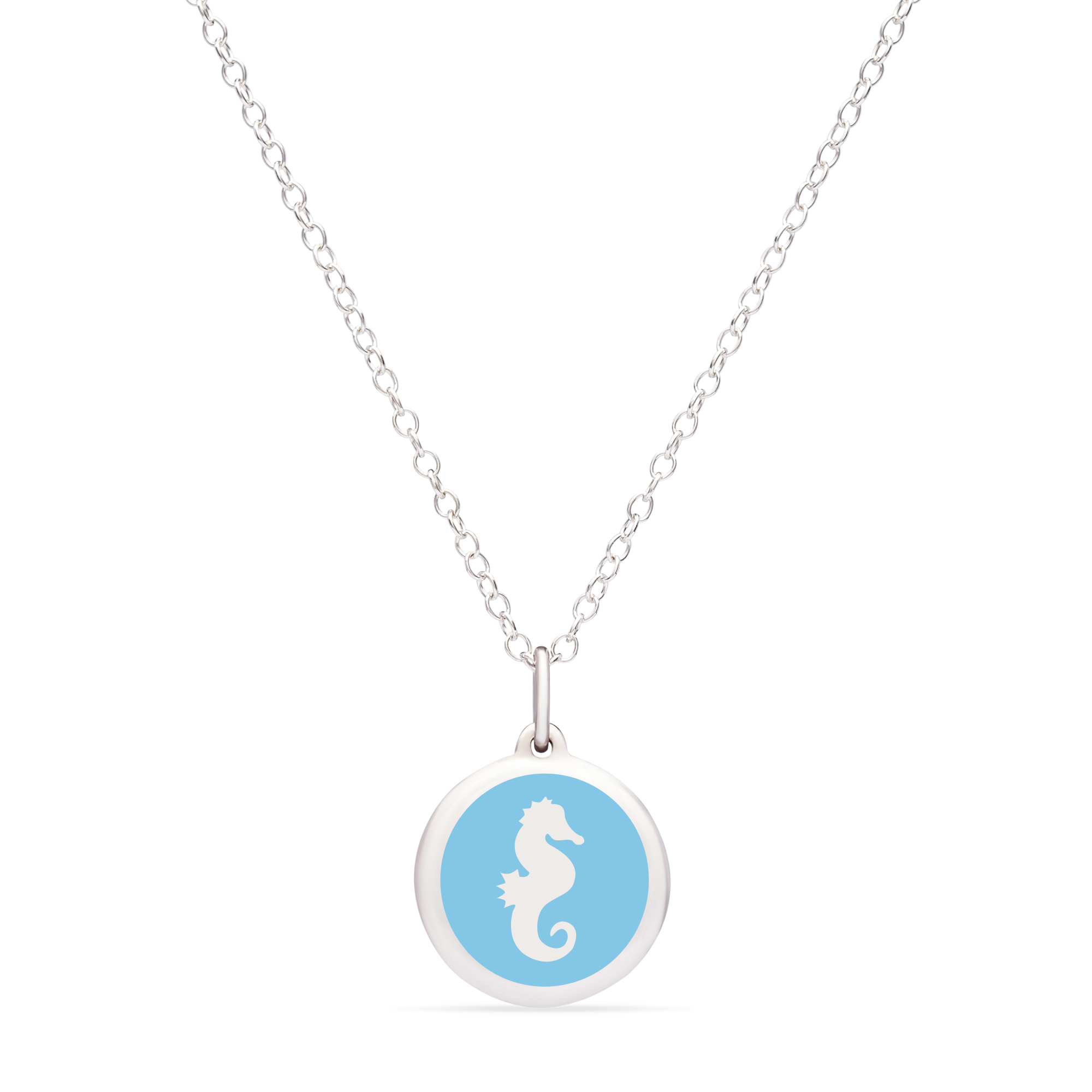 MINI SEAHORSE CHARM sterling silver with rhodium plate