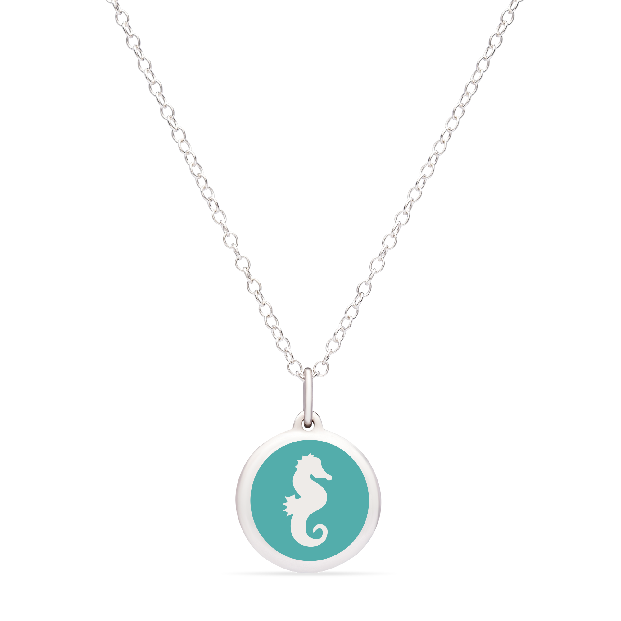 MINI SEAHORSE CHARM sterling silver with rhodium plate