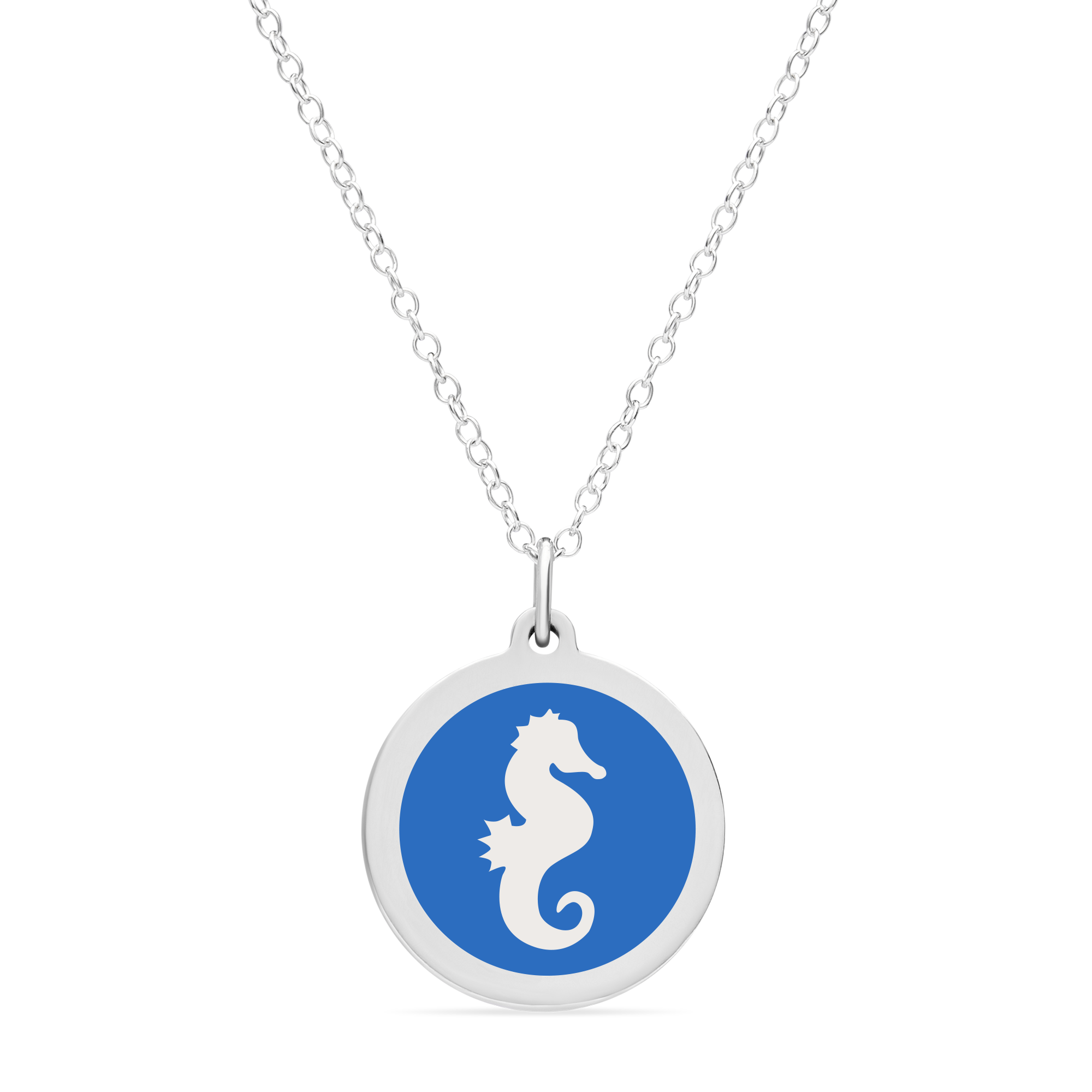 ORIGINAL SEAHORSE CHARM in sterling silver with rhodium plate