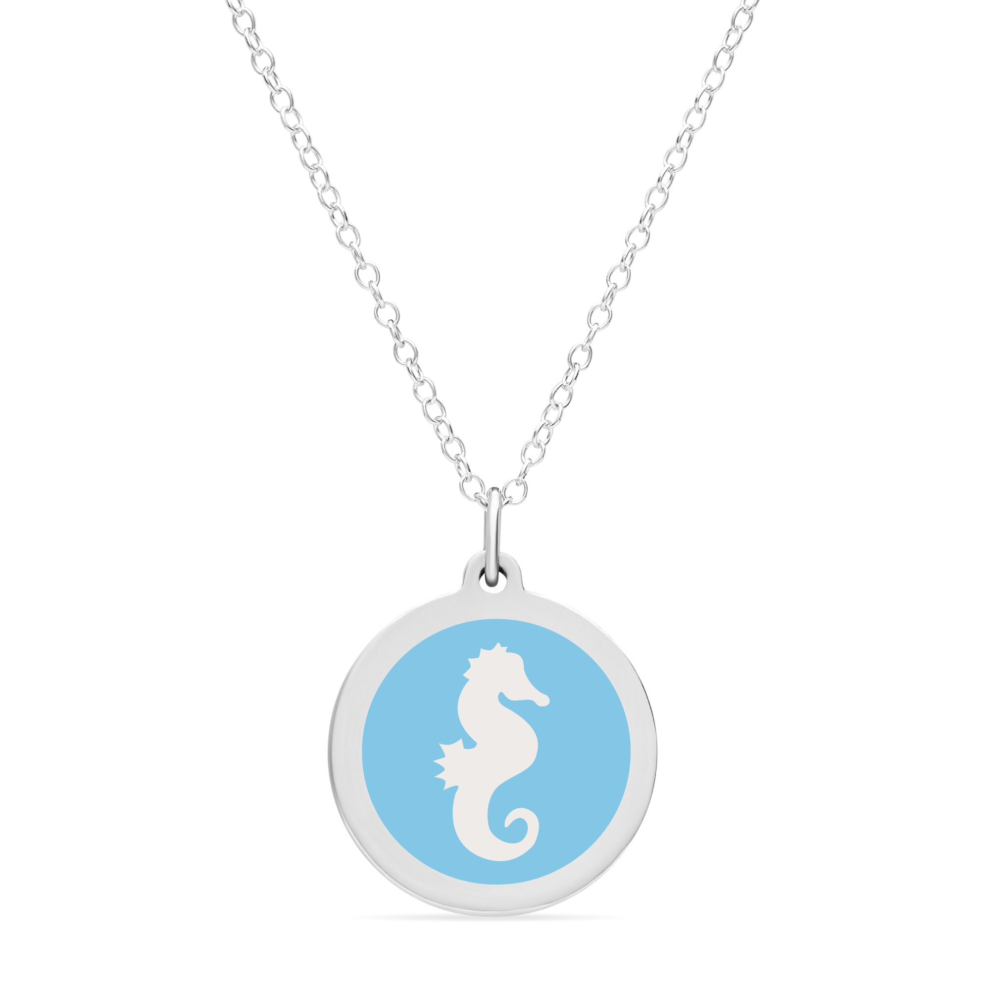 ORIGINAL SEAHORSE CHARM in sterling silver with rhodium plate