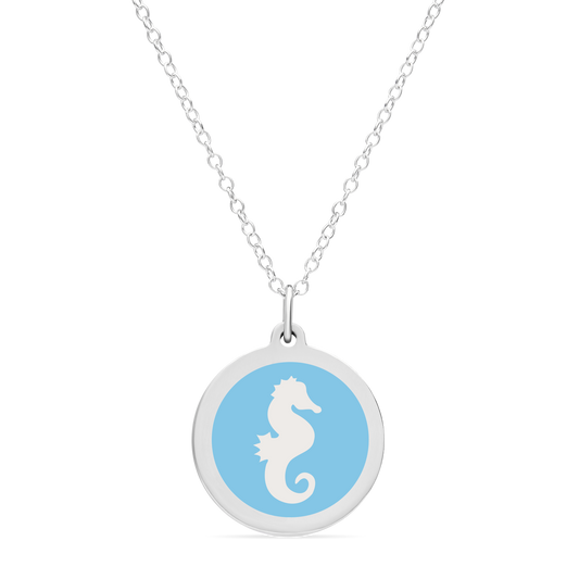 ORIGINAL SEAHORSE CHARM in sterling silver with rhodium plate