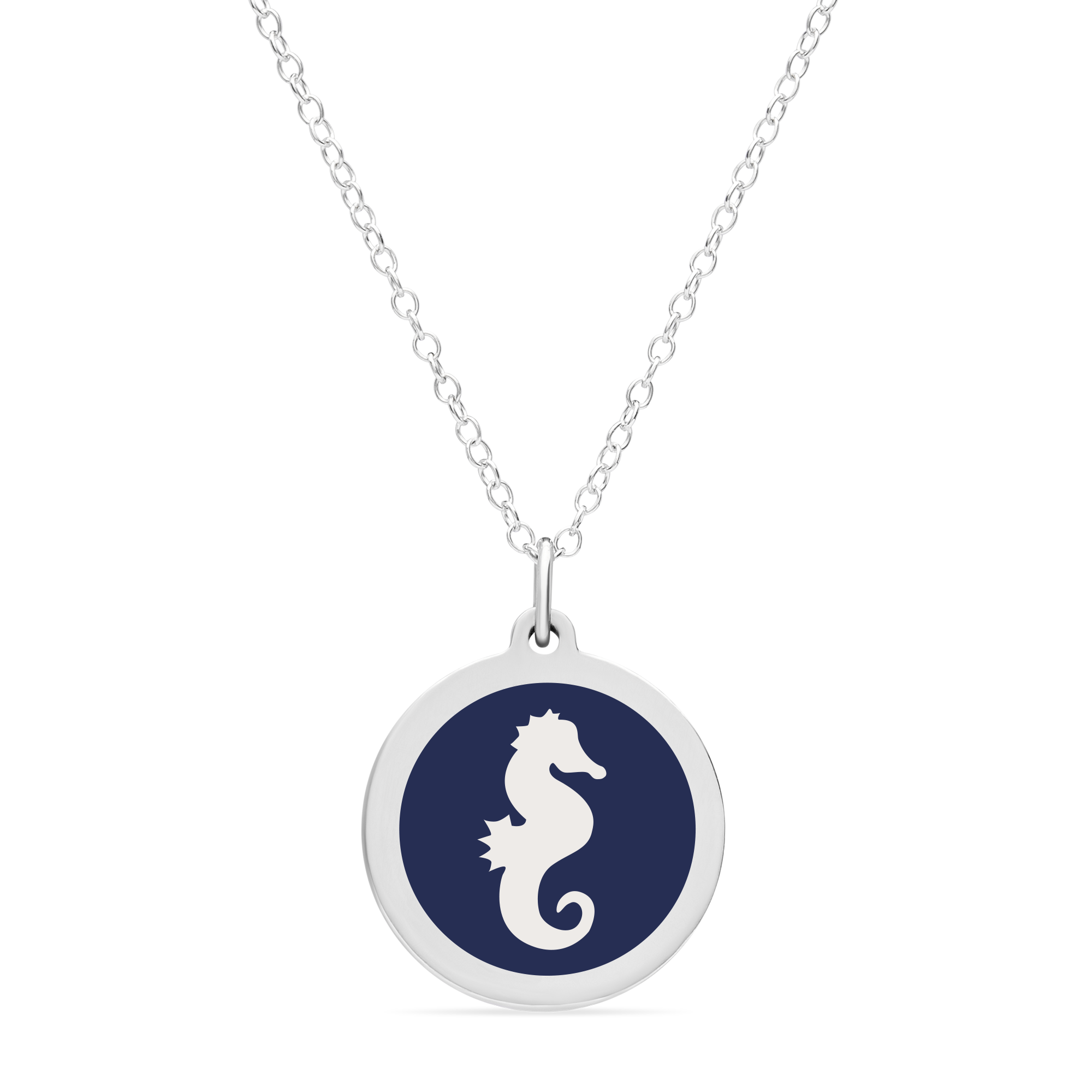 ORIGINAL SEAHORSE CHARM in sterling silver with rhodium plate