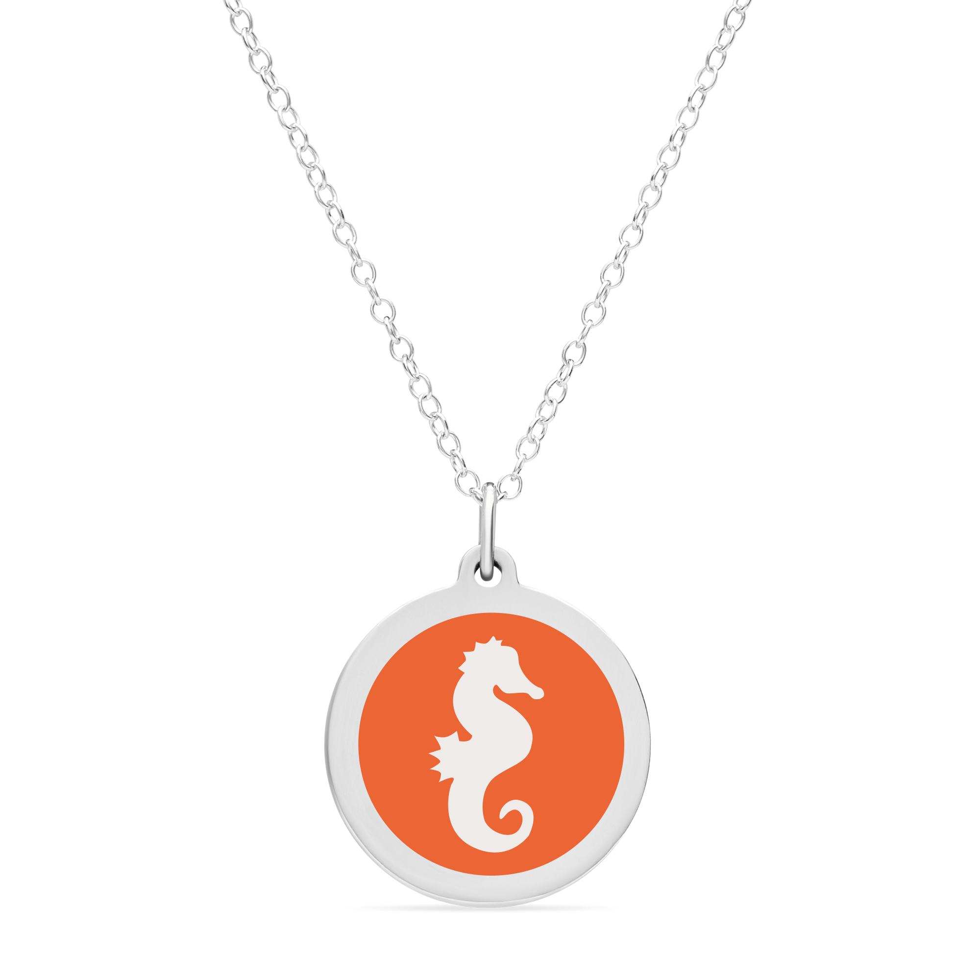 ORIGINAL SEAHORSE CHARM in sterling silver with rhodium plate