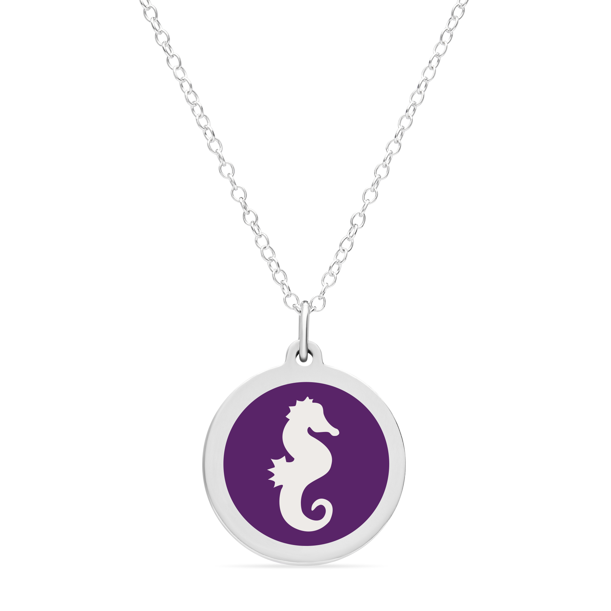 ORIGINAL SEAHORSE CHARM in sterling silver with rhodium plate