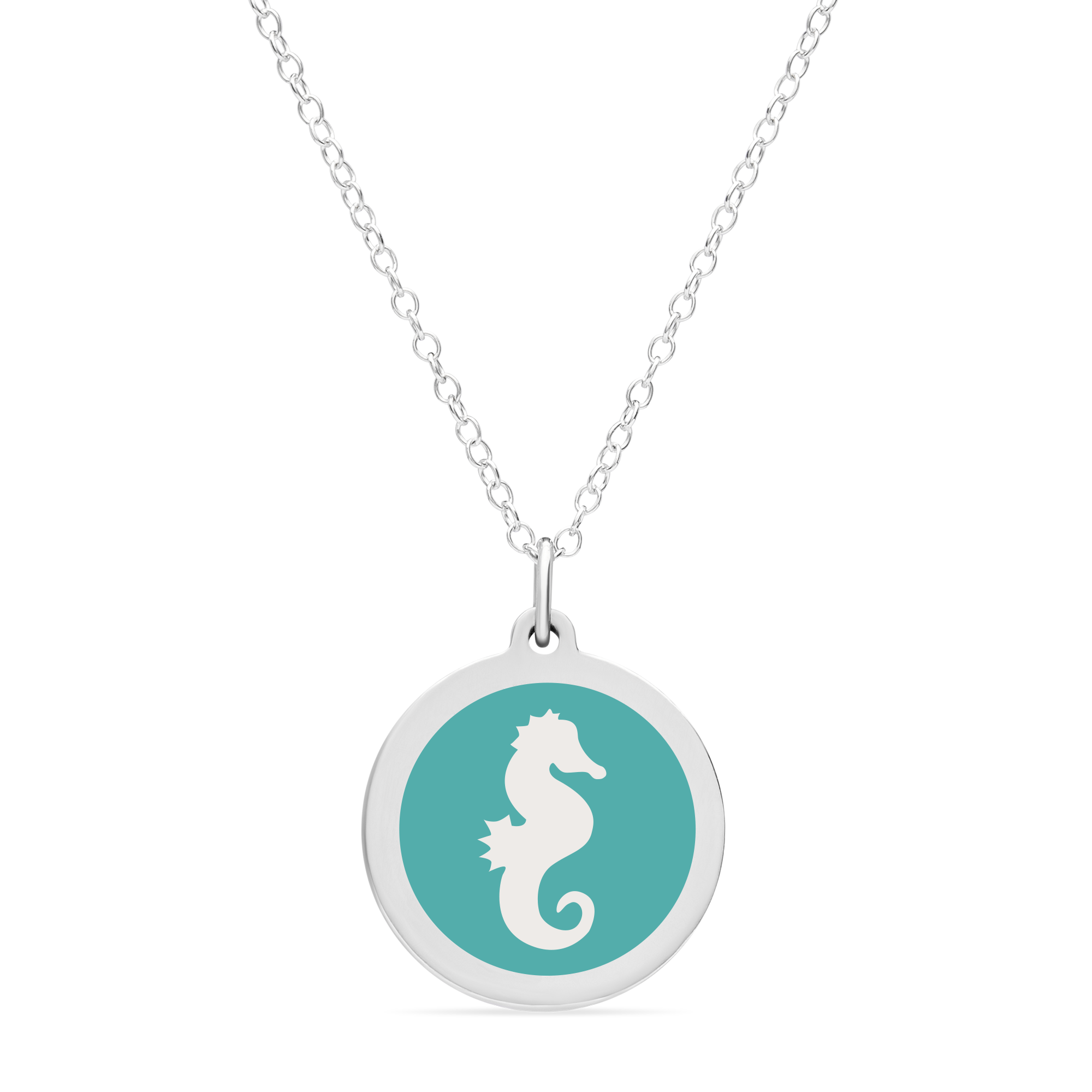 ORIGINAL SEAHORSE CHARM in sterling silver with rhodium plate