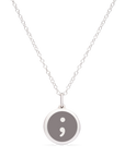 MINI SEMICOLON CHARM sterling silver with rhodium plate