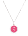 MINI SEMICOLON CHARM sterling silver with rhodium plate