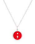 MINI SEMICOLON CHARM sterling silver with rhodium plate