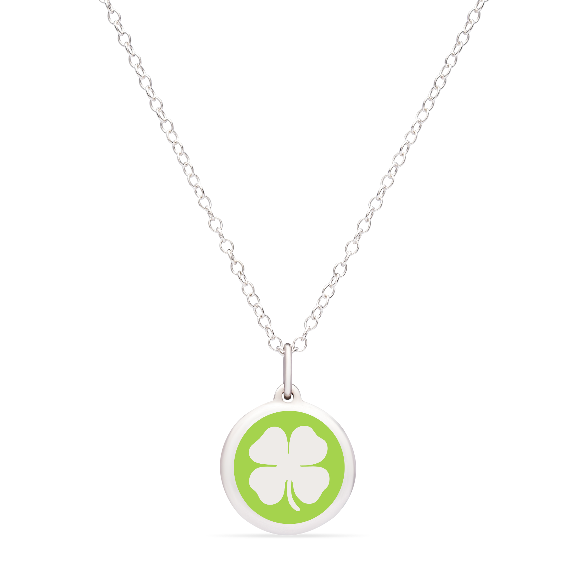 MINI CLOVER CHARM sterling silver with rhodium plate