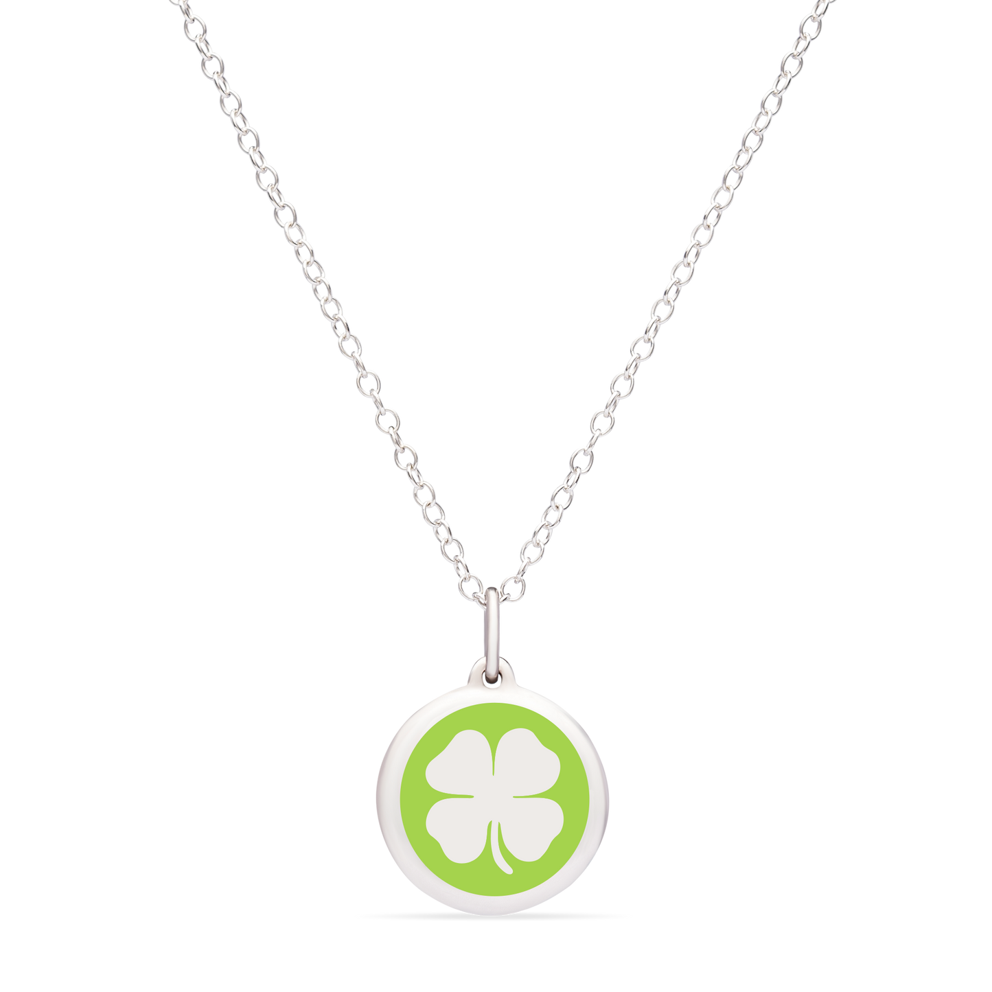 MINI CLOVER CHARM sterling silver with rhodium plate