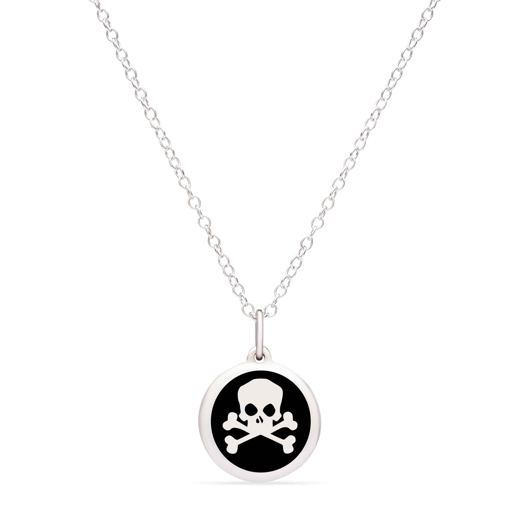 MINI SKULL CHARM sterling silver with rhodium plate