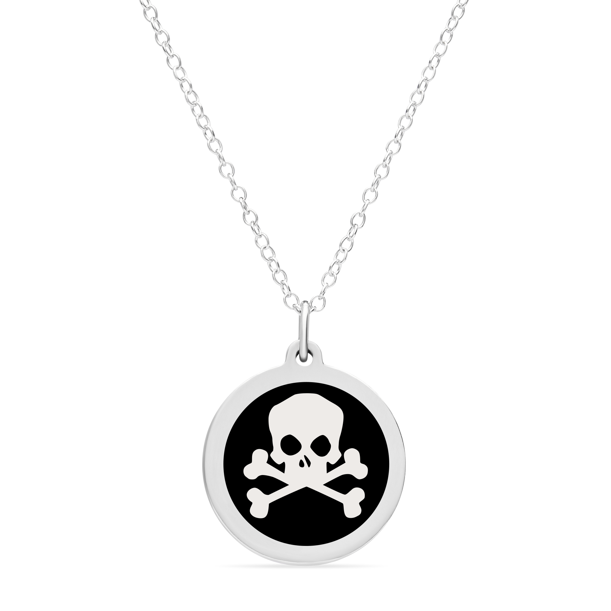 ORIGINAL SKULL CHARM in sterling silver with rhodium plate