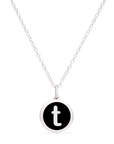 MINI INITIAL 't' CHARM sterling silver with rhodium plate