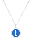 MINI INITIAL 't' CHARM sterling silver with rhodium plate