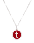 MINI INITIAL 't' CHARM sterling silver with rhodium plate