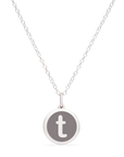 MINI INITIAL 't' CHARM sterling silver with rhodium plate