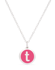 MINI INITIAL 't' CHARM sterling silver with rhodium plate