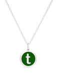 MINI INITIAL 't' CHARM sterling silver with rhodium plate