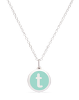 MINI INITIAL 't' CHARM sterling silver with rhodium plate