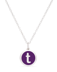 MINI INITIAL 't' CHARM sterling silver with rhodium plate