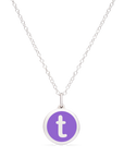 MINI INITIAL 't' CHARM sterling silver with rhodium plate